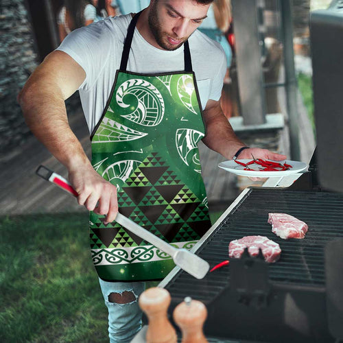 Matariki New Zealand Apron NZ Niho Taniwha Maori New Year Green Galaxy