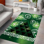 Matariki New Zealand Area Rug NZ Niho Taniwha Maori New Year Green Galaxy