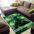 Matariki New Zealand Area Rug NZ Niho Taniwha Maori New Year Green Galaxy