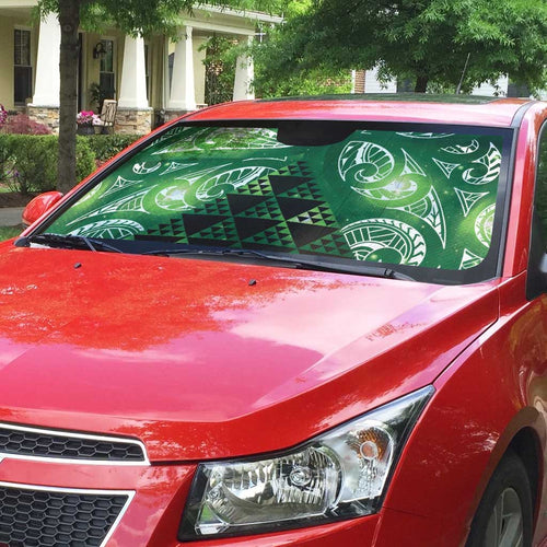 Matariki New Zealand Auto Sun Shade NZ Niho Taniwha Maori New Year Green Galaxy