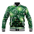 Matariki New Zealand Baseball Jacket NZ Niho Taniwha Maori New Year Green Galaxy
