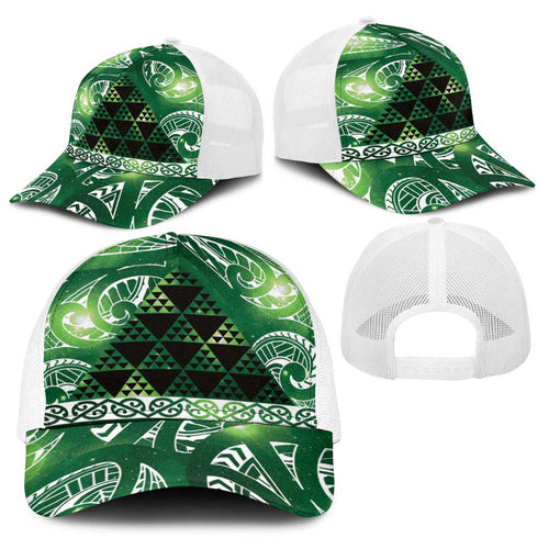 Matariki New Zealand Baseball Net Cap NZ Niho Taniwha Maori New Year Green Galaxy