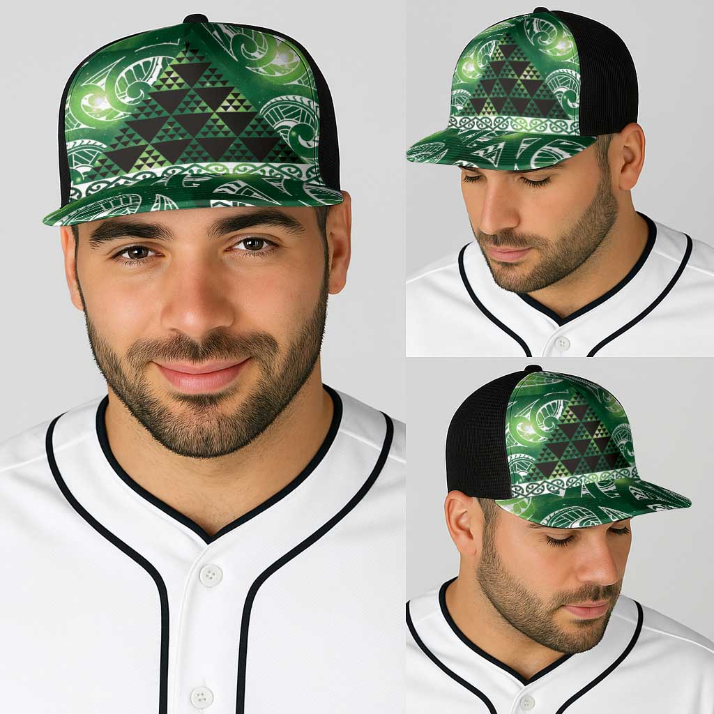 Matariki New Zealand Baseball Net Cap NZ Niho Taniwha Maori New Year Green Galaxy
