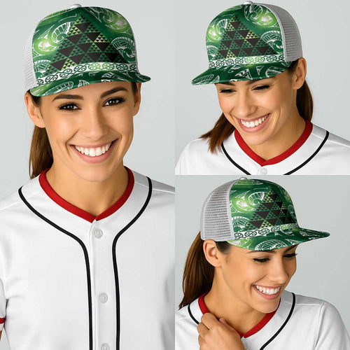 Matariki New Zealand Baseball Net Cap NZ Niho Taniwha Maori New Year Green Galaxy