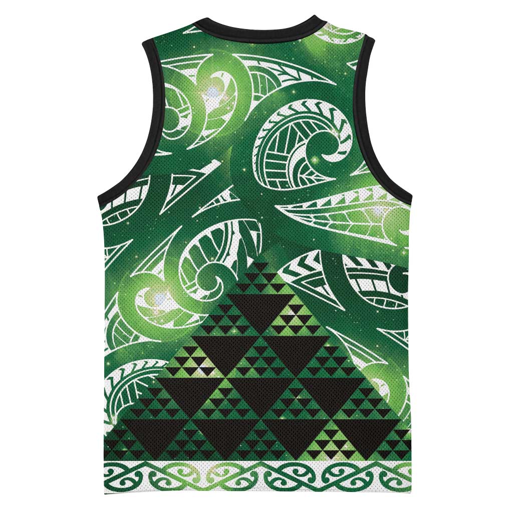 Matariki New Zealand Basketball Jersey NZ Niho Taniwha Maori New Year Green Galaxy