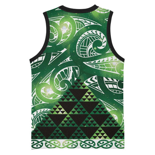 Matariki New Zealand Basketball Jersey NZ Niho Taniwha Maori New Year Green Galaxy