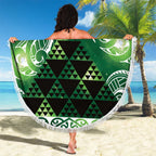 Matariki New Zealand Beach Blanket NZ Niho Taniwha Maori New Year Green Galaxy