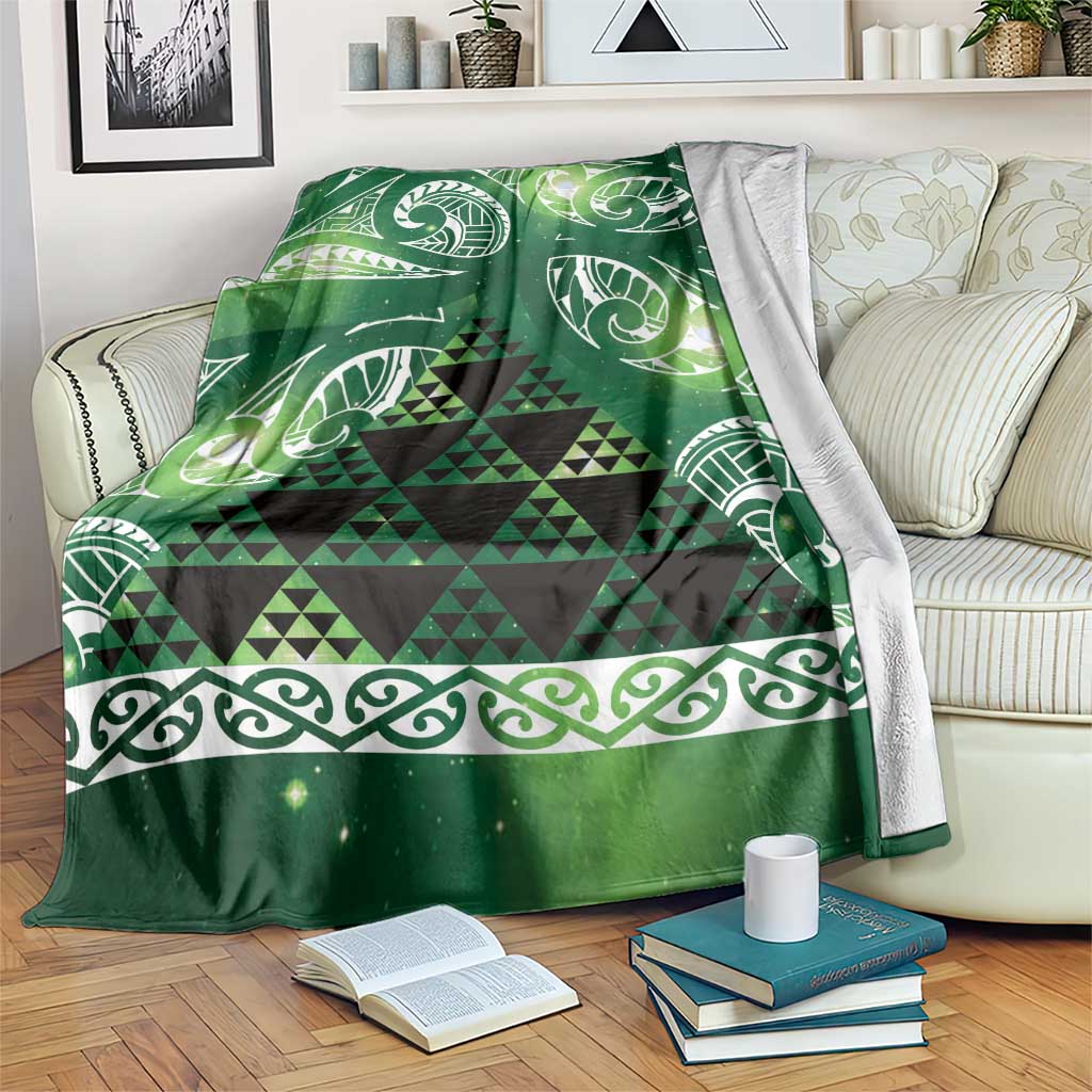 Matariki New Zealand Blanket NZ Niho Taniwha Maori New Year Green Galaxy