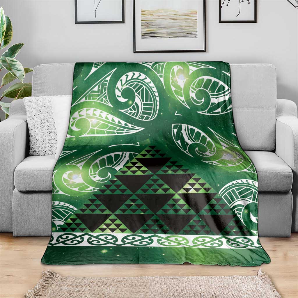 Matariki New Zealand Blanket NZ Niho Taniwha Maori New Year Green Galaxy