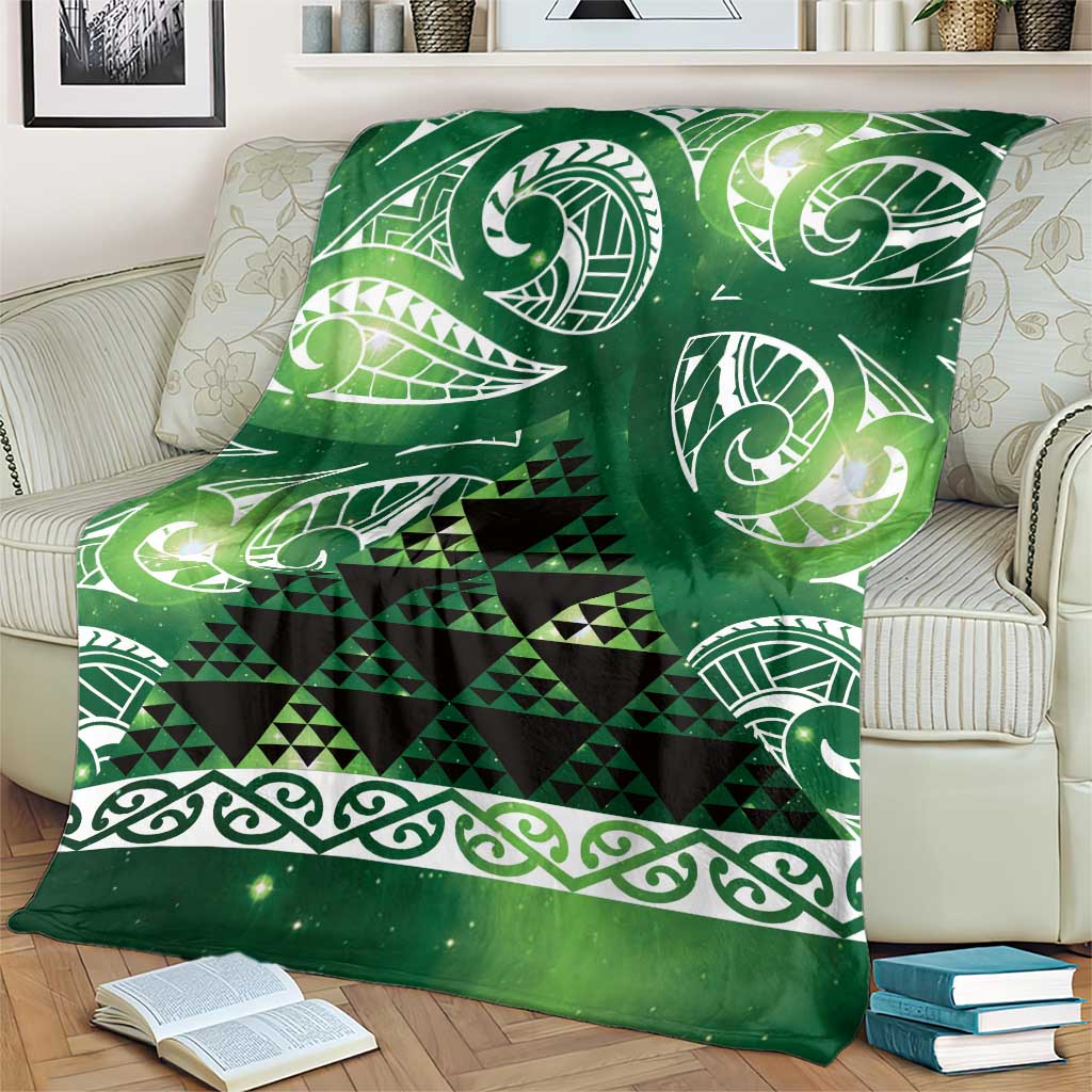 Matariki New Zealand Blanket NZ Niho Taniwha Maori New Year Green Galaxy
