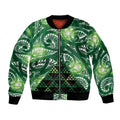 Matariki New Zealand Bomber Jacket NZ Niho Taniwha Maori New Year Green Galaxy