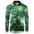 Matariki New Zealand Button Sweatshirt NZ Niho Taniwha Maori New Year Green Galaxy