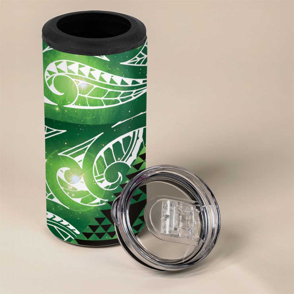 Matariki New Zealand 4 in 1 Can Cooler Tumbler NZ Niho Taniwha Maori New Year Green Galaxy