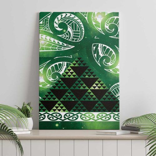 Matariki New Zealand Canvas Wall Art NZ Niho Taniwha Maori New Year Green Galaxy