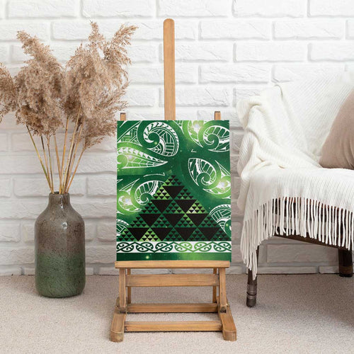 Matariki New Zealand Canvas Wall Art NZ Niho Taniwha Maori New Year Green Galaxy