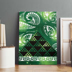Matariki New Zealand Canvas Wall Art NZ Niho Taniwha Maori New Year Green Galaxy
