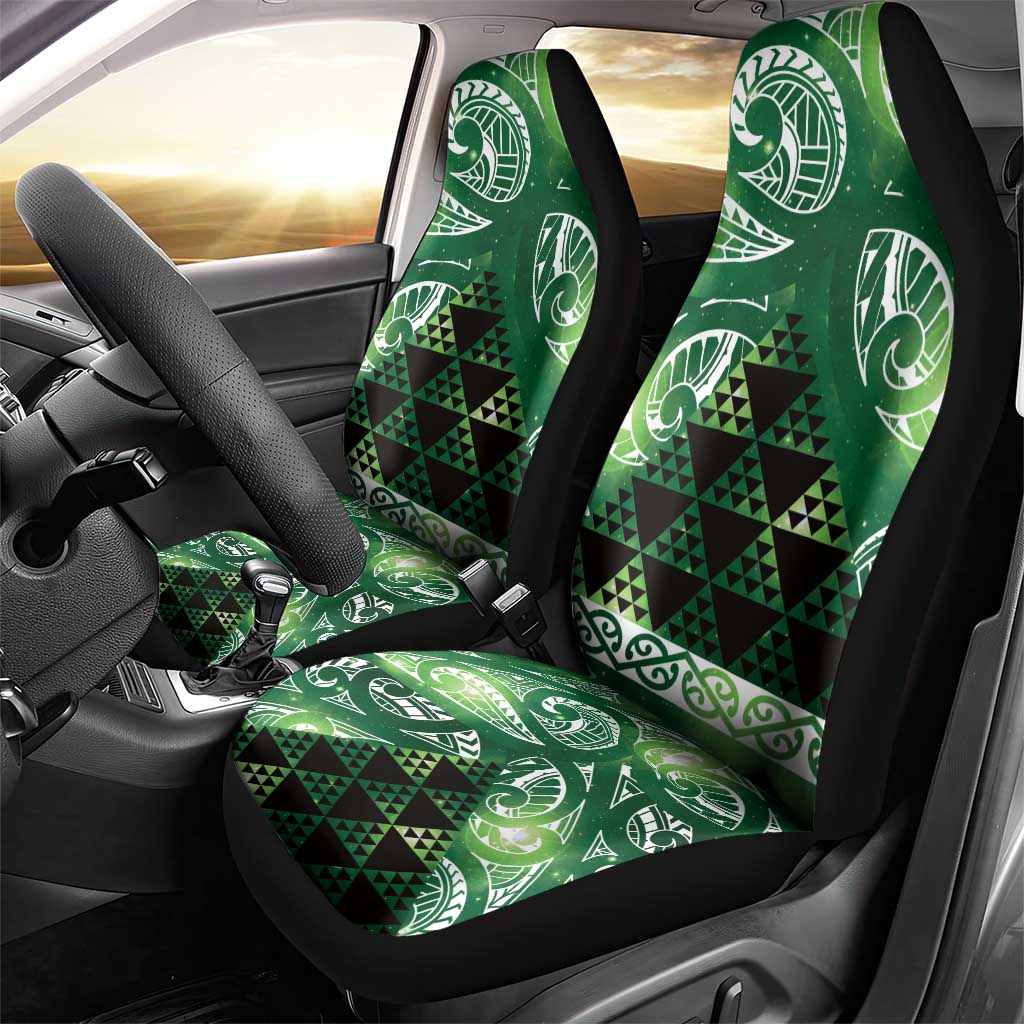 Matariki New Zealand Car Seat Cover NZ Niho Taniwha Maori New Year Green Galaxy