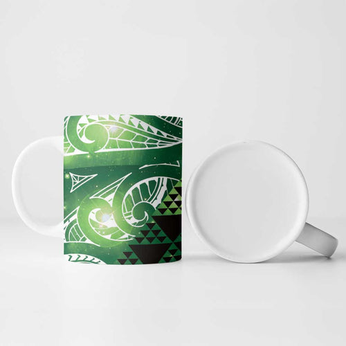 Matariki New Zealand Ceramic Mug NZ Niho Taniwha Maori New Year Green Galaxy