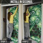 Matariki New Zealand Door Cover NZ Niho Taniwha Maori New Year Green Galaxy