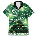 Matariki New Zealand Family Matching Puletasi and Hawaiian Shirt NZ Niho Taniwha Maori New Year Green Galaxy
