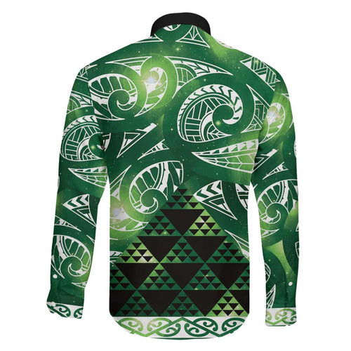 Matariki New Zealand Family Matching Summer Maxi Dress and Hawaiian Shirt NZ Niho Taniwha Maori New Year Green Galaxy