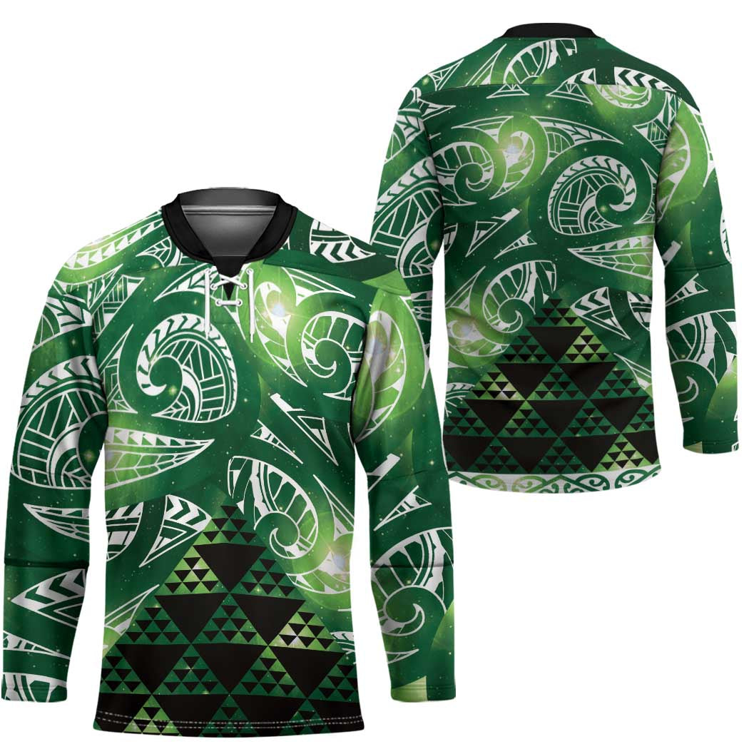 Matariki New Zealand Hockey Jersey NZ Niho Taniwha Maori New Year Green Galaxy