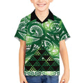 Matariki New Zealand Kid Hawaiian Shirt NZ Niho Taniwha Maori New Year Green Galaxy