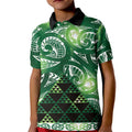Matariki New Zealand Kid Polo Shirt NZ Niho Taniwha Maori New Year Green Galaxy