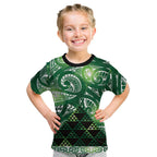 Matariki New Zealand Kid T Shirt NZ Niho Taniwha Maori New Year Green Galaxy