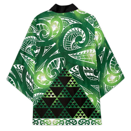 Matariki New Zealand Kimono NZ Niho Taniwha Maori New Year Green Galaxy
