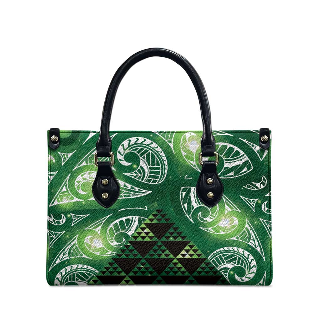 Matariki New Zealand Leather Bag NZ Niho Taniwha Maori New Year Green Galaxy