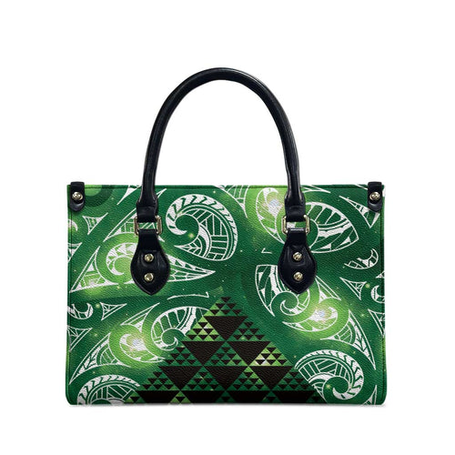 Matariki New Zealand Leather Bag NZ Niho Taniwha Maori New Year Green Galaxy