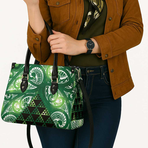 Matariki New Zealand Leather Bag NZ Niho Taniwha Maori New Year Green Galaxy