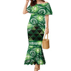 Matariki New Zealand Mermaid Dress NZ Niho Taniwha Maori New Year Green Galaxy
