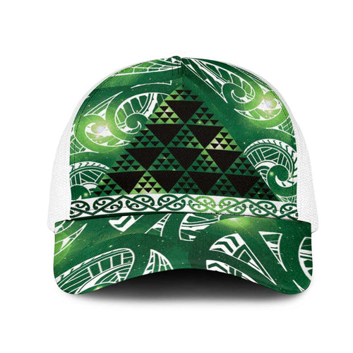 Matariki New Zealand Mesh Trucker Cap NZ Niho Taniwha Maori New Year Green Galaxy
