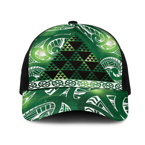Matariki New Zealand Mesh Trucker Cap NZ Niho Taniwha Maori New Year Green Galaxy
