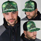 Matariki New Zealand Mesh Trucker Cap NZ Niho Taniwha Maori New Year Green Galaxy