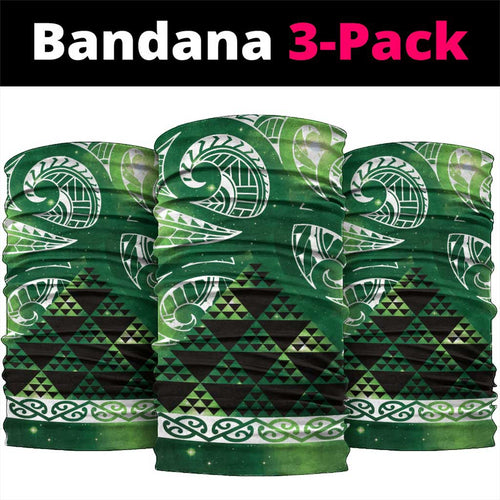 Matariki New Zealand Neck Gaiter NZ Niho Taniwha Maori New Year Green Galaxy