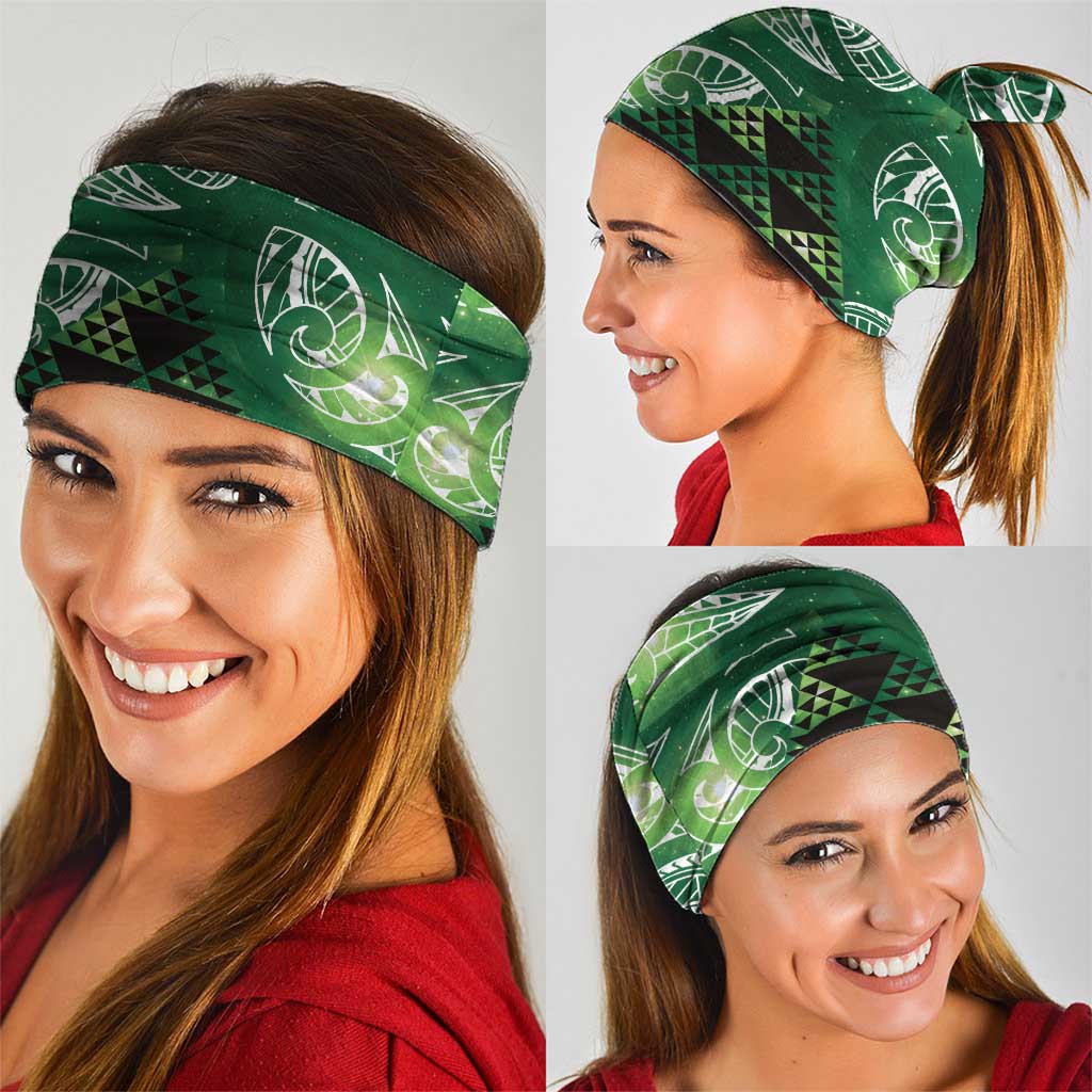 Matariki New Zealand Neck Gaiter NZ Niho Taniwha Maori New Year Green Galaxy