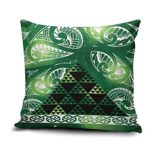 Matariki New Zealand Pillow Cover NZ Niho Taniwha Maori New Year Green Galaxy