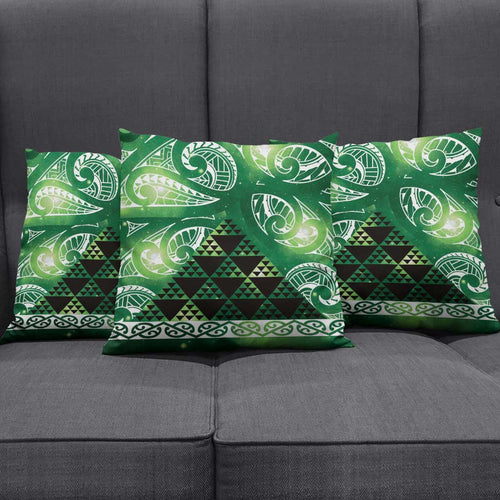 Matariki New Zealand Pillow Cover NZ Niho Taniwha Maori New Year Green Galaxy