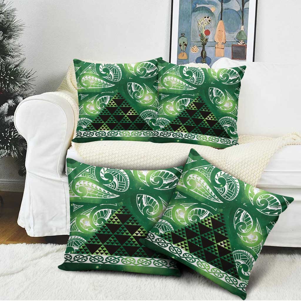 Matariki New Zealand Pillow Cover NZ Niho Taniwha Maori New Year Green Galaxy