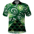 Matariki New Zealand Polo Shirt NZ Niho Taniwha Maori New Year Green Galaxy