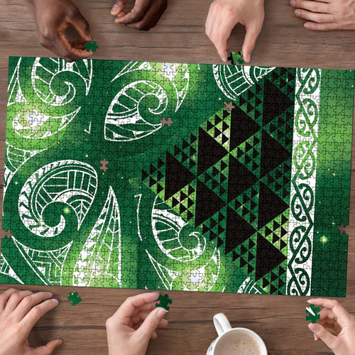 Matariki New Zealand Puzzle NZ Niho Taniwha Maori New Year Green Galaxy