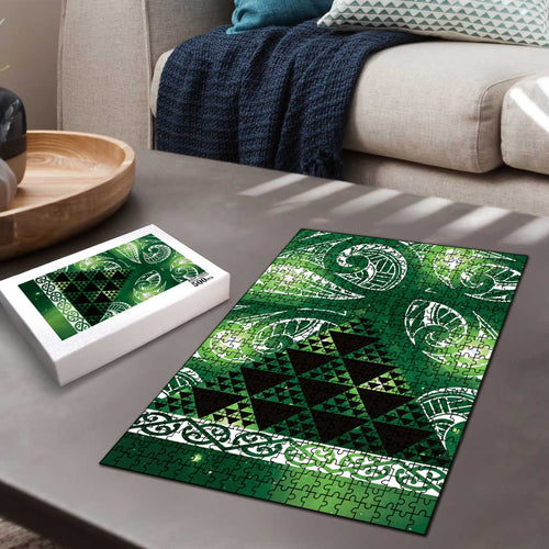 Matariki New Zealand Puzzle NZ Niho Taniwha Maori New Year Green Galaxy