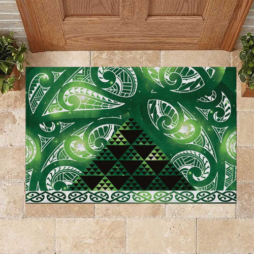 Matariki New Zealand Rubber Doormat NZ Niho Taniwha Maori New Year Green Galaxy