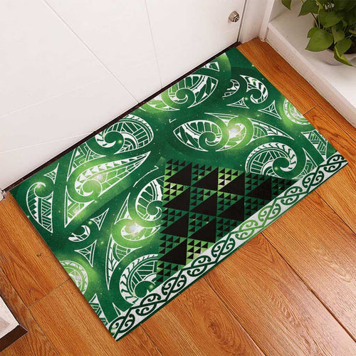 Matariki New Zealand Rubber Doormat NZ Niho Taniwha Maori New Year Green Galaxy