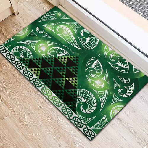 Matariki New Zealand Rubber Doormat NZ Niho Taniwha Maori New Year Green Galaxy