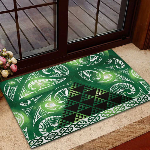 Matariki New Zealand Rubber Doormat NZ Niho Taniwha Maori New Year Green Galaxy