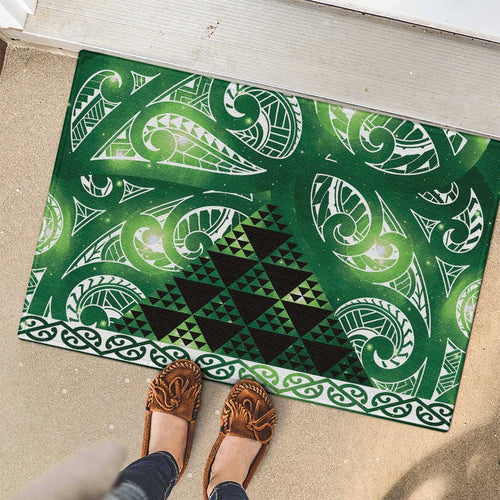 Matariki New Zealand Rubber Doormat NZ Niho Taniwha Maori New Year Green Galaxy